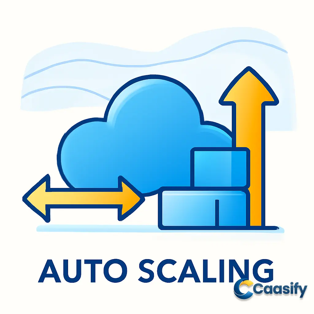 Auto scaling in cloud computing with horizontal and vertical scaling strategies for AWS, Azure, and Google Cloud.