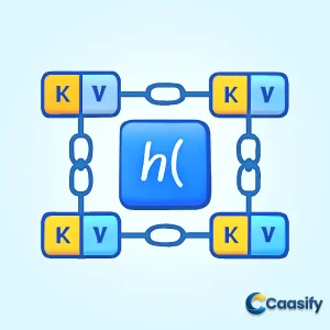 C++ implementation of a hash table with hash function and collision handling using linked lists.