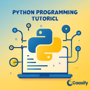 Beginner’s guide to Python programming, showcasing core concepts like syntax, data types, and control flow.