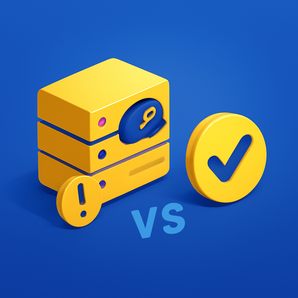 Illustration comparing Bluehost VPS performance issues with Caasify's reliable solutions for better server control.