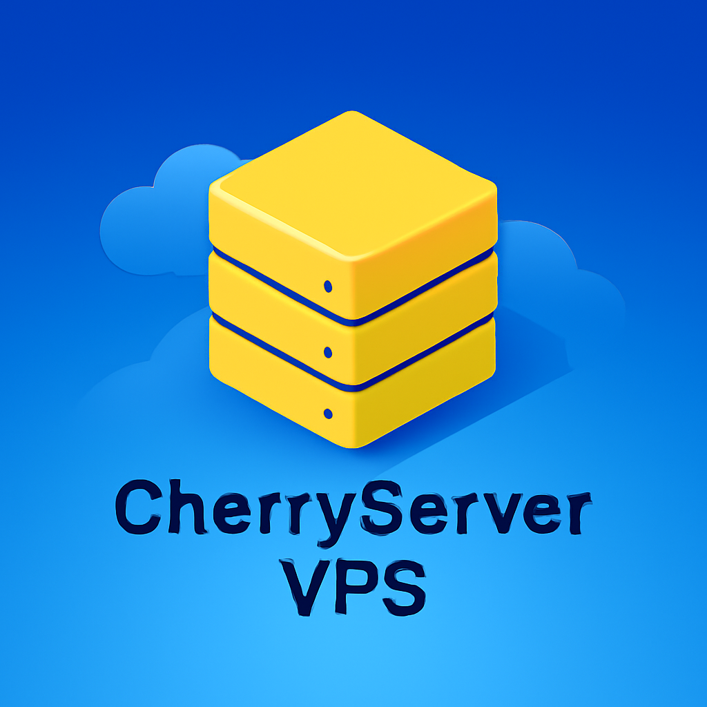 CherryServer VPS with abstract cloud elements highlighting performance consistency improvements with Caasify.