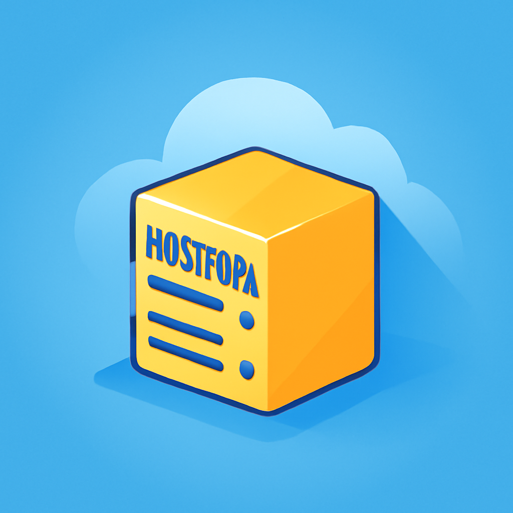 HostPapa VPS server icon with cloud elements highlighting Caasify's network performance improvement.