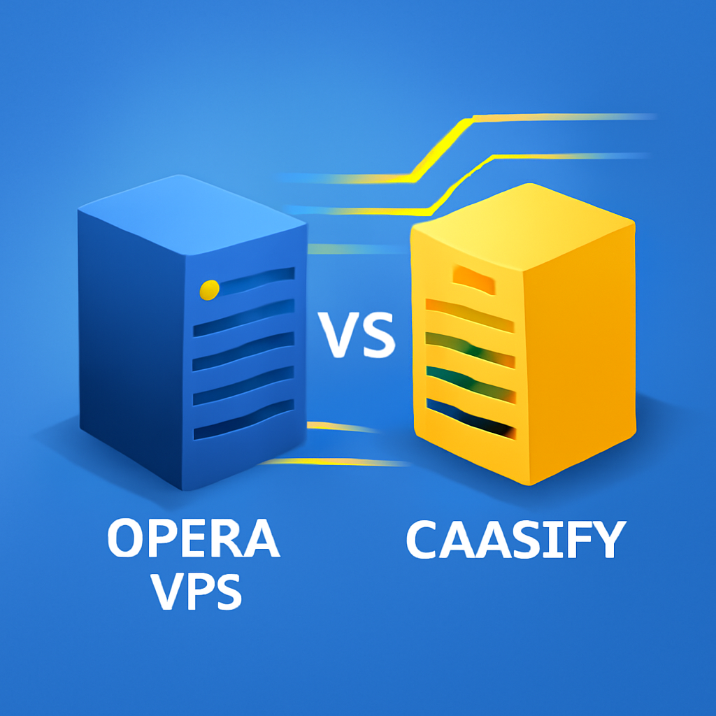 Comparison of Opera VPS and Caasify showcasing performance differences and scalability.