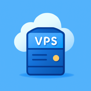 VPS server icon with abstract connectivity lines representing fast and secure VPS setup in Nuremberg.