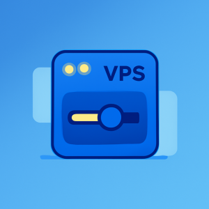 VPS server with dynamic yellow pulse representing fast performance and full control in Silicon Valley.