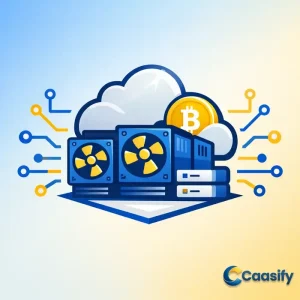 Cloud mining setup guide showing an overview of how mining works using rented computing power.