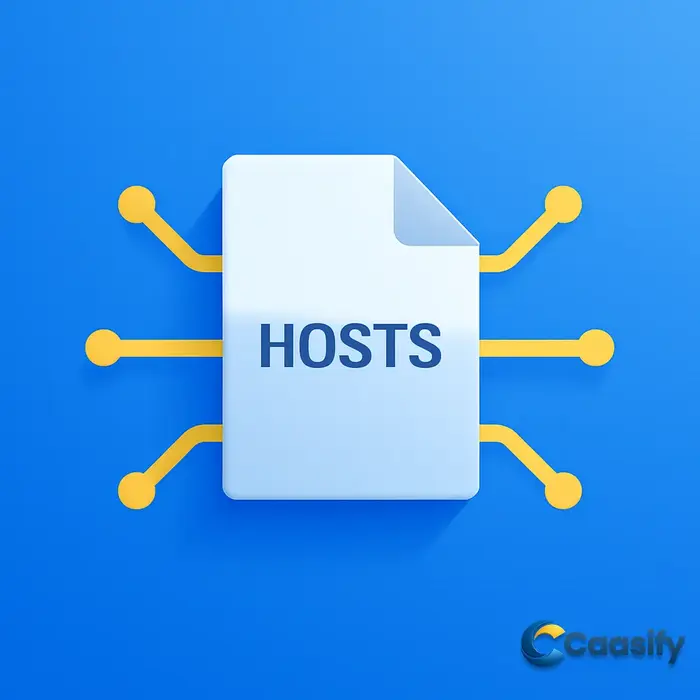 An informative diagram explaining the purpose and function of the host file in network traffic management.