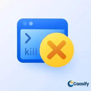 A screenshot showing the use of terminal commands to kill a process in Ubuntu.