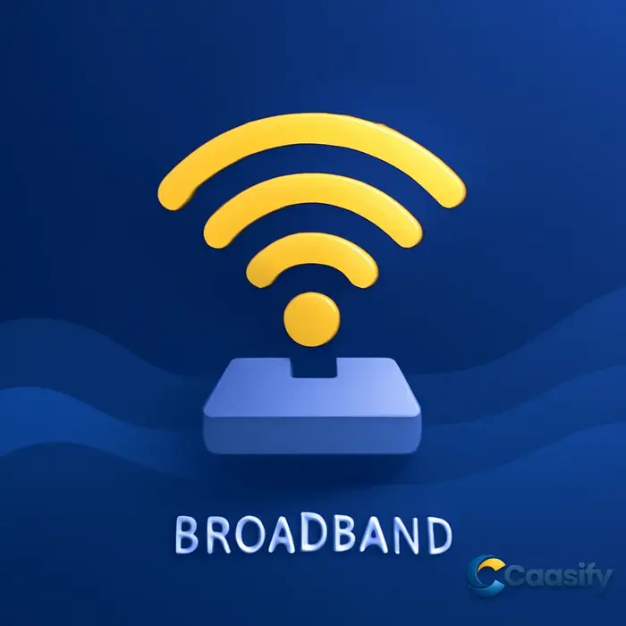 Different types of internet access options like broadband, fiber, and satellite connections.