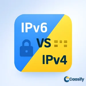 Comparison of IPv6 and IPv4 protocols highlighting key differences in scalability, security, and future adaptability.
