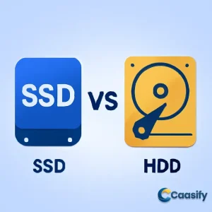 A visual comparison of SSD and HDD performance showing differences in speed and durability.