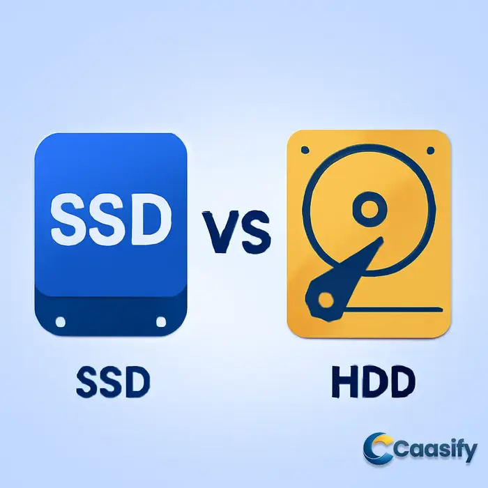 A visual comparison of SSD and HDD performance showing differences in speed and durability.
