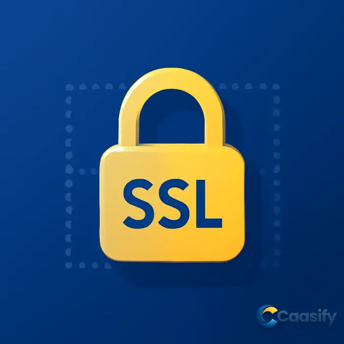 An illustration of SSL certificates protecting a website's online transactions and sensitive data.