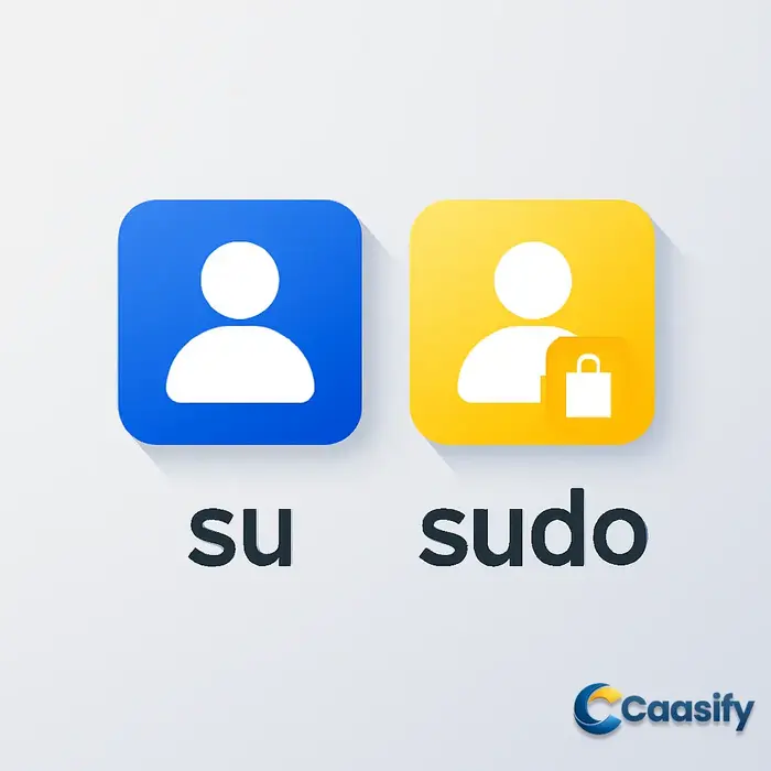 Comparison of su and sudo commands for managing Linux system privileges.