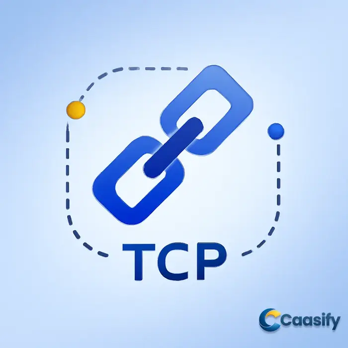 Illustration showing the role of the TCP protocol in reliable data transmission across networks.