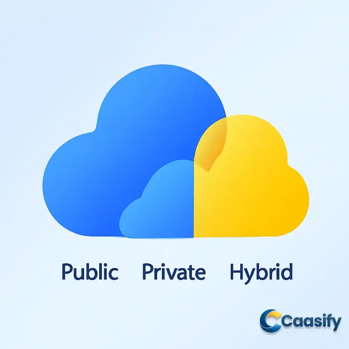 Infographic explaining what cloud computing is, its benefits, and types like public, private, and hybrid clouds.