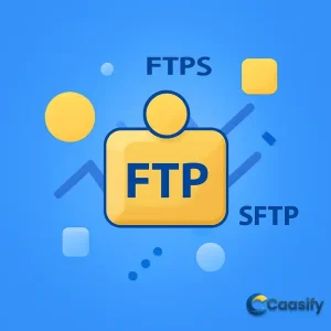 An informative diagram explaining the concept of an FTP port and its role in secure file transfers.