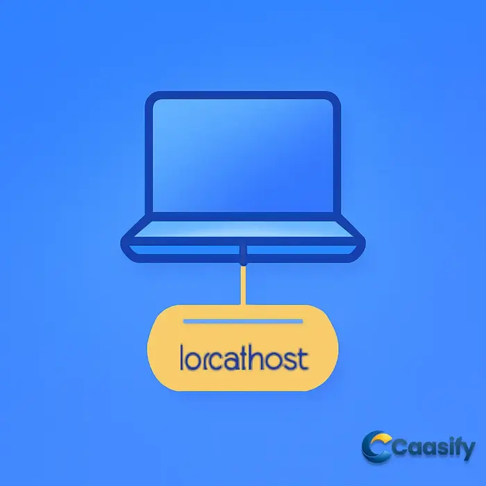 An illustration showing what localhost is and how it is used in web development for testing and development purposes.