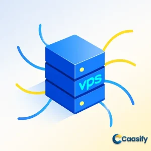 Diagram showing the benefits and features of a VPS server, including flexibility and scalability.