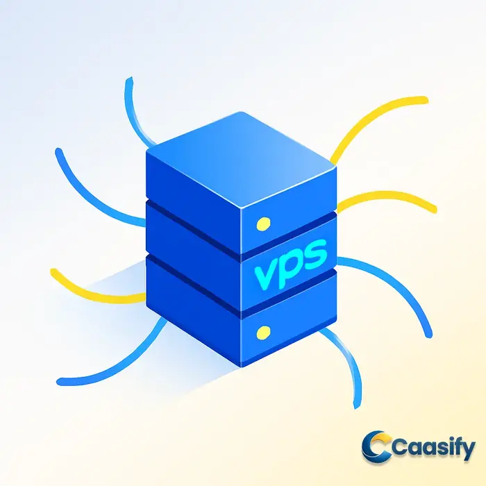 Diagram showing the benefits and features of a VPS server, including flexibility and scalability.